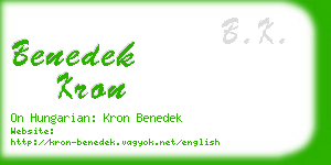 benedek kron business card